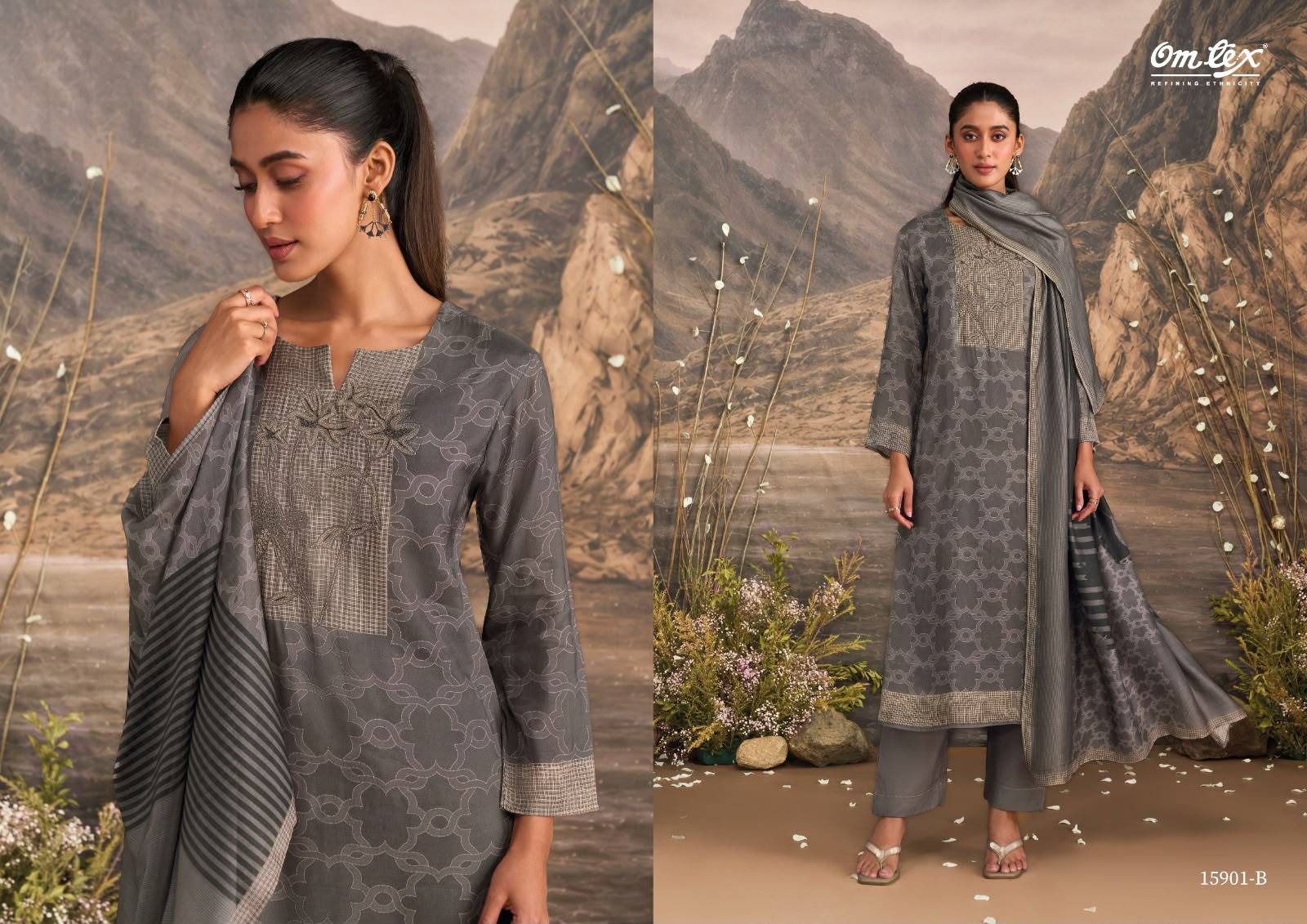MARGO By Om Tex 15901 Series Beautiful Festive Suits Stylish Colorful Fancy Casual Wear & Ethnic Wear Muslin Silk Dresses At Wholesale Price